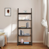 5-Tier Shelves,Bookshelf, Storage Rack, Bookcase with Rubber Wood Frame, Ladder Shelf for Living Room, Home Office, Kitchen, Bedroom, Apartment