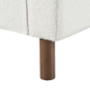 Oversized Accent Chair, Upholstered Living Room Chairs Single Sofa Chair with Walnut Legs, Curved handrail, White