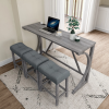 Bar Table Set with Power Outlet, Bar Table and Chairs Set, 4 Piece Dining Table Set, Industrial Breakfast Table Set, for Living Room, Dining Room
