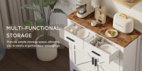 Kitchen Storage Cabinet, Modern Farmhouse Buffet Cabinet with Storage, Coffee Bar with 2 Drawers and 2 Doors, Floor Sideboard Buffet for Living R
