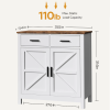 Kitchen Storage Cabinet, Modern Farmhouse Buffet Cabinet with Storage, Coffee Bar with 2 Drawers and 2 Doors, Floor Sideboard Buffet for Living R