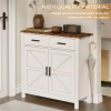 Kitchen Storage Cabinet, Modern Farmhouse Buffet Cabinet with Storage, Coffee Bar with 2 Drawers and 2 Doors, Floor Sideboard Buffet for Living R