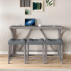 Bar Table Set with Power Outlet, Bar Table and Chairs Set, 4 Piece Dining Table Set, Industrial Breakfast Table Set, for Living Room, Dining Room