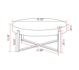 31.29" Modern Retro Splicing Round Coffee Table