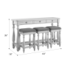 Wallace & Bay Mariano Gray Sofa Table With Three Stools