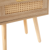 15.75" Rattan End table with Power Outlet & USB Ports , Modern nightstand with drawer and solid wood legs, side table for living room, bedroom,na