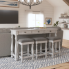 Wallace & Bay Mariano Gray Sofa Table With Three Stools