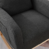 Modern Accent Rocking Chair Rocking Chair with Solid Wood Legs, Upholstered Nursery Glider Rocker, Comfy Armchair with Side Pocket