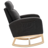 Modern Accent Rocking Chair Rocking Chair with Solid Wood Legs, Upholstered Nursery Glider Rocker, Comfy Armchair with Side Pocket