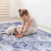 Blue Area Rug 5x8, Washable Rug, Low-Pile, Non-Slip, Non-Shedding, Foldable, Kid & Pet Friendly - Area Rugs for living room, bedroom, kitchen