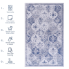 Blue Area Rug 5x8, Washable Rug, Low-Pile, Non-Slip, Non-Shedding, Foldable, Kid & Pet Friendly - Area Rugs for living room, bedroom, kitchen