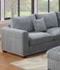 L-Sectional Sofa Corduroy Fog Color LAF And RAF Loveseats Corner Wedge Ottoman 4pcs Sectional Set Couch Living Room Furniture