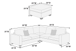 L-Sectional Sofa Corduroy Fog Color LAF And RAF Loveseats Corner Wedge Ottoman 4pcs Sectional Set Couch Living Room Furniture