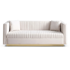 Contemporary Vertical Channel Tufted Velvet Sofa Modern Upholstered Couch for Living Room Apartment with 2 pillows,Beige
