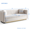 Contemporary Vertical Channel Tufted Velvet Sofa Modern Upholstered Couch for Living Room Apartment with 2 pillows,Beige