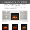 TV Stand Electric Fireplace TV Stand with Glass Shelves