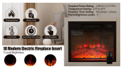 TV Stand Electric Fireplace TV Stand with Glass Shelves
