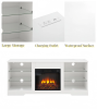 TV Stand Electric Fireplace TV Stand with Glass Shelves