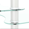 Transparent Oval glass coffee table, modern table with stainless steel leg, tea table 3-layer glass table for living room