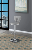 Adjustable Bar Stool in Gray Faux Leather with Chrome Base