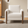 Upholstered Living Room Chairs Single Sofa Chair with Walnut Legs