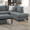 3-pcs Sectional Sofa Steel Dorris Fabric