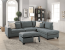 3-pcs Sectional Sofa Steel Dorris Fabric
