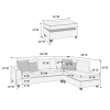 3-pcs Sectional Sofa Steel Dorris Fabric