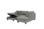 3-pcs Sectional Sofa Steel Dorris Fabric