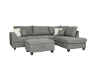 3-pcs Sectional Sofa Steel Dorris Fabric