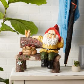 Charming Garden Gnome Welcome Statue for Outdoor Decor
