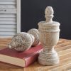 Set of Two Turned Wood Finials
