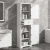 Freestanding Storage Cabinet With Drawer And Adjustable Shelf
