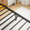 Twin Size Heavy Duty Platform Bed Frame With Headboard, USB Charging Station, LED Light