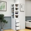 Modern Wooden Tall Bookshelf Bookcase For Living Room