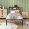Twin Size Bed Frame With Storage Headboard and Charging Station