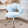 Teddy Fabric Vanity Chair With Wheel