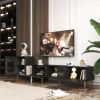 Wood Extendable TV Stand Rectangle Entertainment Center
