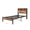 Twin Size Bed Frame With Storage Headboard and Charging Station