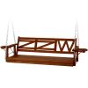 Wooden Outdoor Porch Swing With 3-seat
