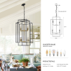 8 Lights Black & Gold Lantern Tiered Chandelier, Industrial Farmhouse Chandelier - No Bulbs Unavailable Platform- Temu