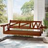 Wooden Outdoor Porch Swing With 3-seat