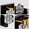 4-Light Matte Black Gold Bathroom Light Fixtures, Modern Vanity Lights With Crystal Glass Shade, Vintage Light Fixture Bathroom Over Mirror Wall