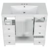 36" Bathroom Vanity With Sink, One Cabinet And Three Drawers