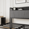 Storage Headboard With Charging Station Queen Size Bed Frame