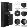 Freestanding Storage Cabinet With Drawer And Adjustable Shelf