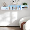 65.35in Wall Mounted Floating TV Stand With 20 Color LEDs And Charging Station