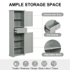 Freestanding Storage Cabinet With Drawer And Adjustable Shelf
