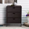 32" Poolside Rattan Wicker Patio Storage Cabinet
