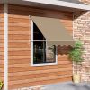 6' Cream Drop Arm Manual Retractable Patio Awning